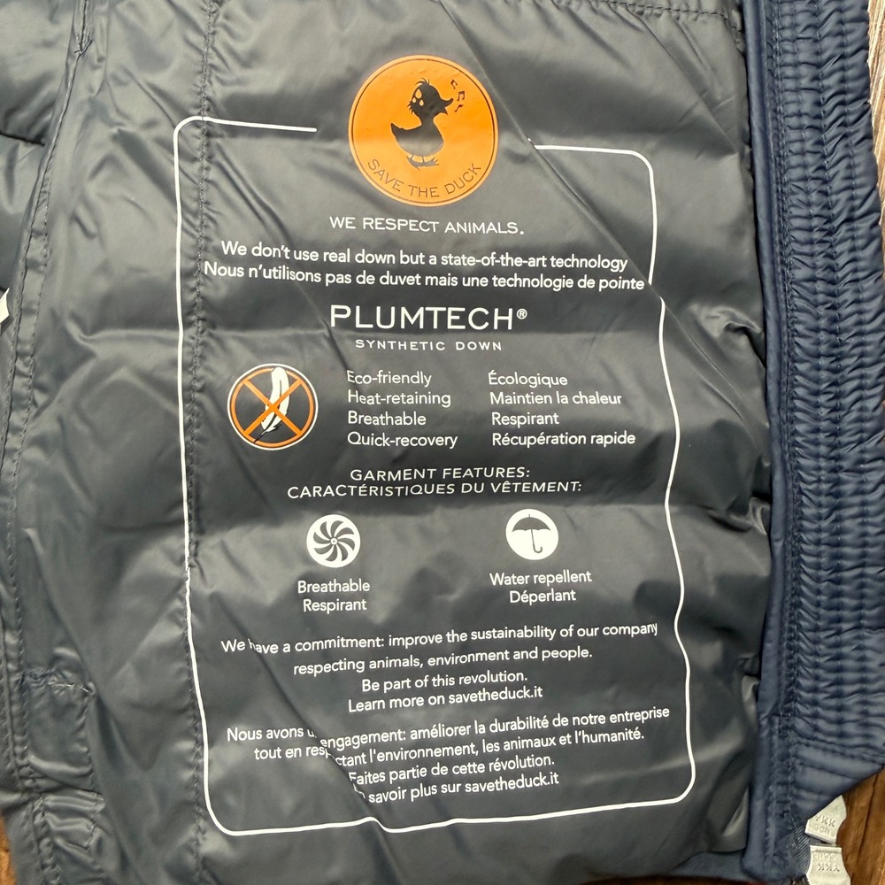 Save The Duck Ultra Light Jacket Puffer Vest Mens L Navy Blue Plumtech Gorpcore - Picture 6 of 11